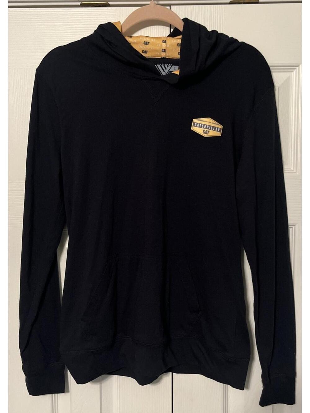 Caterpillar Thin Long Sleeve Hooded Shirt Men’s Large - Black Levelwear Cat